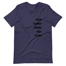 Load image into Gallery viewer, Mushroom Identification T-shirt in heather midnight navy