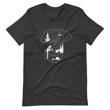 Load image into Gallery viewer, Mycorrhizal Mushroom T-shirt in heather grey