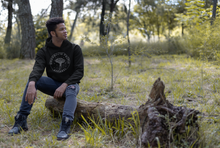 Load image into Gallery viewer, Mycologist man wearing Mushroom People Apparel hoodie