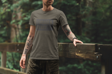Load image into Gallery viewer, Man wearing a Forage & Feast mushroom forager T-shirt