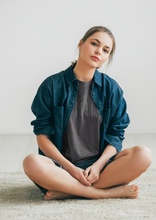 Load image into Gallery viewer, Woman wearing Mushroom Forager T-shirt and jacket