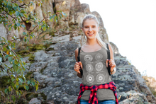 Load image into Gallery viewer, Mycologist hiker in spore print design tank top