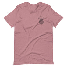 Load image into Gallery viewer, King Bolete Mushroom Embroidered T-Shirt in pink