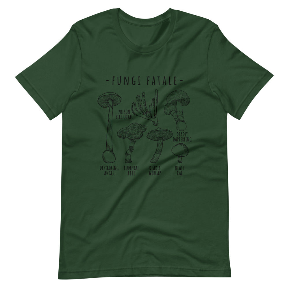 Toxic Mushroom Identification t-shirt in green