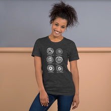 Load image into Gallery viewer, Mycologist wearing spore prints t-shirt
